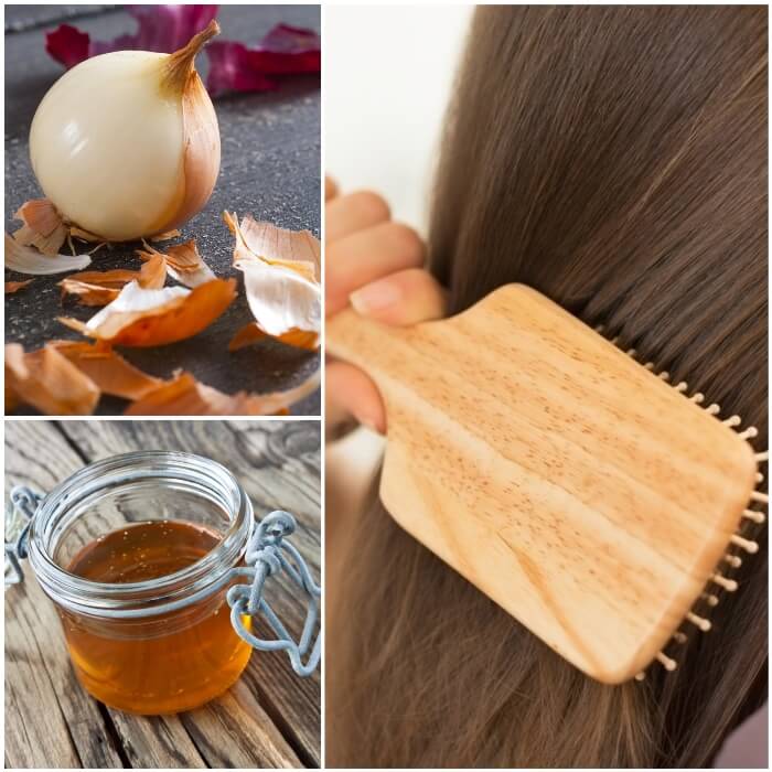 Mascarilla de cebolla con miel para el cabello